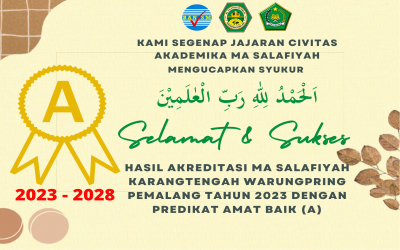 MA Salafiyah Raih Predikat A Akreditasi 2023-2028